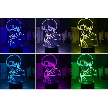 3D Nattlampa Kapten Levi Ackerman Figur Led Nattlampa