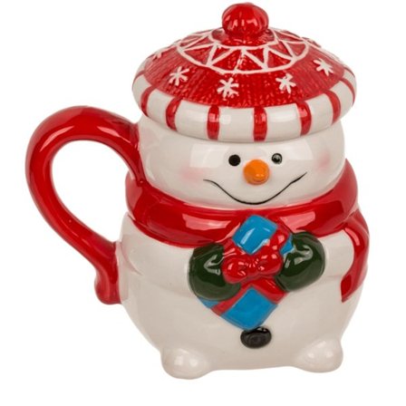Out of the Blue Christmas Dolomite Mug Funny Snowman - Red