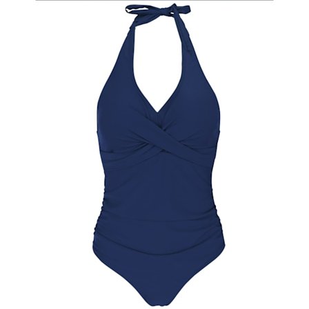 Uimapuku, joka muotoilee vartaloa, rypytetty uimapuku halterneckillä, V-kaula-aukko, push-up-pehmusteet, uimapuku monokini