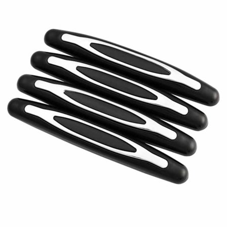 4 stk. 110x15mm Bil Dørkant Beskyttelse Trim Stød Skrabe Beskytter Dekorativ PVC Strimmel Sort til Auto Sedan Truck SUV