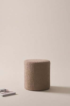 Jotex - Poef ø 40 Cm Beige Beige - LEIDEN - Koop Poefs bij Jotex