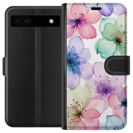 Kompatibelt Lommeboketui til Google Pixel 6a Akvarellblomster i myke pastellfarger