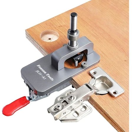Hengsel Jig 35mm, Dørskap Hengsel Jig, Skjult Hengsel Jig, Puncher, Drill Guide Locator for DIY Tømmerarbeid-Devenirriche