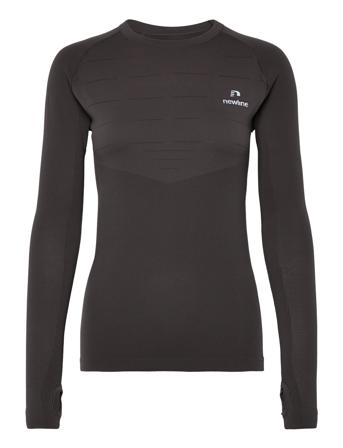 Nwlpace Ls Seamless Woman T-shirts & Tops Long-sleeved Svart Newline*Betinget Tilbud