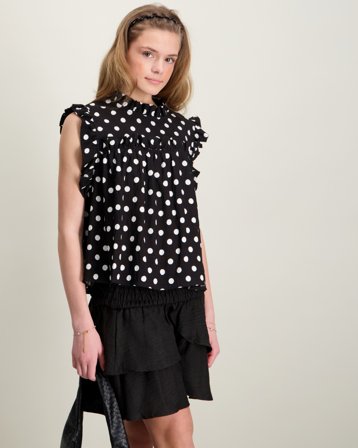 Grunt GRGritt Dots Top Svart Topper/Bluser Jente - Kids Brand Store