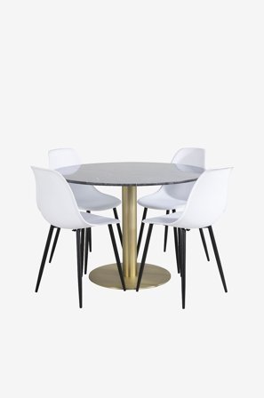 Venture Home - Matgrupp Estri med 4st matstolar Penally - Svart - Matgrupp 4 personer - Från Homeroom