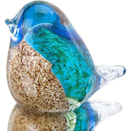 Fugl i glas, håndlavet, blæst glasfigur, julegave, fødselsdagsgave
