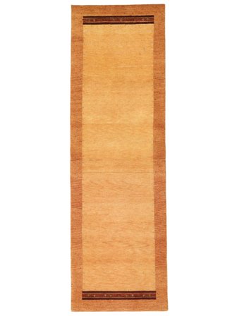 Hand Knotted Gabbeh Indo Fine Rug 99X316 Wool Orange/Brown Small