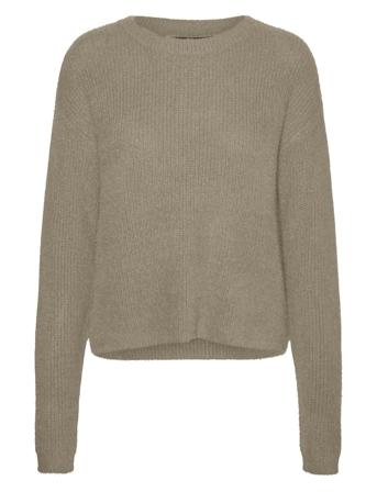 Vmpuff Ls O-Neck Pullover Boo Beige Vero Moda