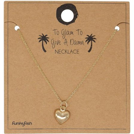 Guld Halsband med Enkelt Hjärta / Heart - Stilren Design