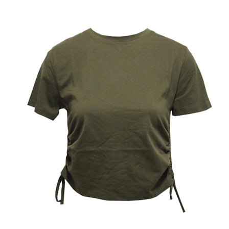 TriDri Dam/Dam Ruched Crop Top XS Olive
