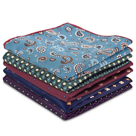 Polka Dot and Paisley Pocket Square Set for Men - Pocket Square Sets