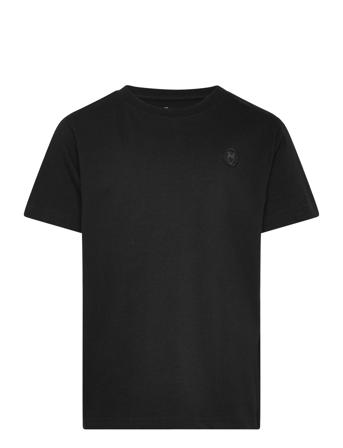 Regular Fit Badge T-Shirt - Gots/Ve Black Knowledge Cotton Apparel