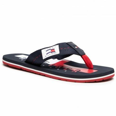 Tommy Hilfiger, Badge Beach Sandal Fm 0Fm 03379-Dw 5 40 Rood, Heren, Maat:40 EU,synthetisch