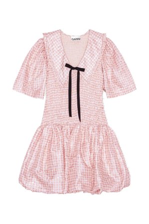 Shibori Pleat Mini Smock Bubble Dress 40