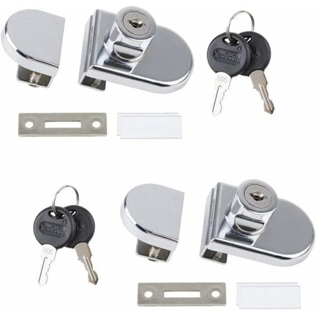 2 st Zinklegeringslås för 5-8 mm glasskåpsdörr eller monter