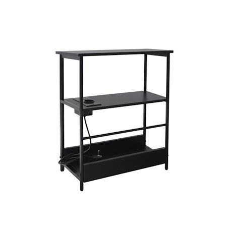 Sidebord med ladestation, USB-porte, træfinish