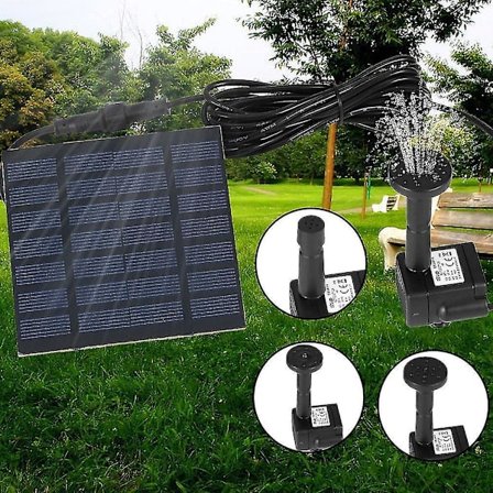 Solcelledrevet fontene for basseng og hagevanning