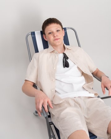 GANT COTTON LINEN SS SHIRT Beige Hemden Jungen - Kids Brand Store