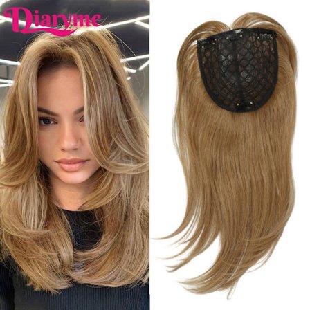 Head Top Fake Hair Piece Syntetiskt Rak Topper Peruk Återutgivning Block Toupé Ersättning peruk Clip In Hårförlängningar Falskt hår