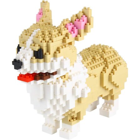 Mini Lemmikkieläinten Rakennuspalikat - Pienet Rakennuspalikat Lapsille Welsh Corgi 15 x 7,6 x 12,7 cm