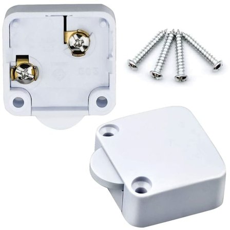 2-delt skapdørbryter 2A/250V automatisk bryter for garderober for forskjellige belysningsarmaturer og alle typer dør, A