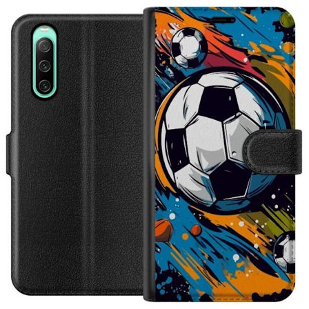Plånboksfodral till Sony Xperia 10 IV med Fotbollar
