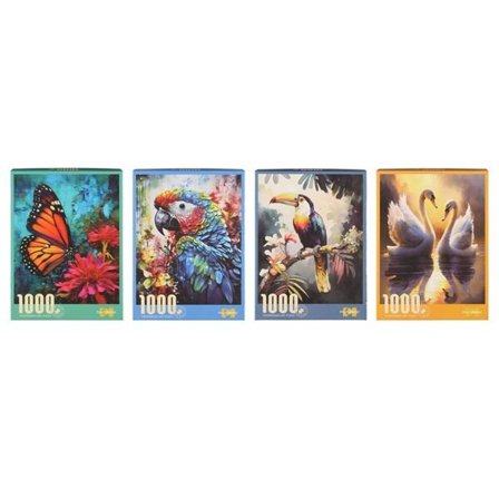 Palapeli 1000 palaa trooppisilla eläinaiheilla