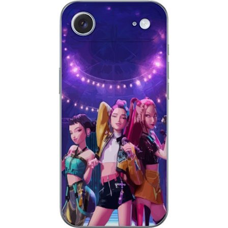 Kompatibelt Mobilskal till Apple Apple iPhone 17 Air Animerad poptrio på scen med mikrofoner, ljus och färgstark konsertmiljö, modernt musikmotiv