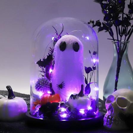 Aave Halloween-koriste, Halloween-aave lasikuvussa valosarjalla, adoptoi aave Halloween-koristeisiin sisätiloihin