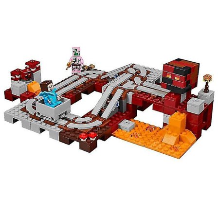 The Nether Railway Model Building Blocks With My World Action Figures Bricks Set Gifts Toys For Children Kids Boys Girls