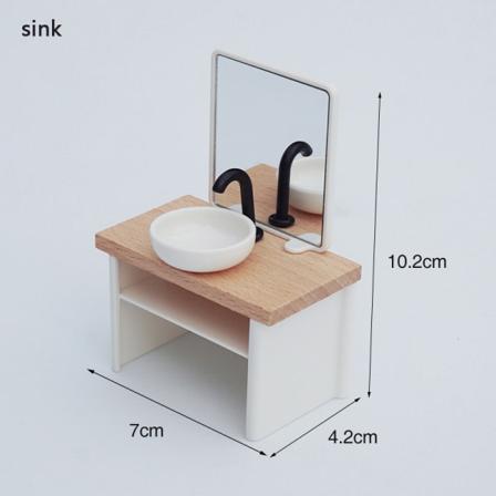 1/12 Dollhouse pesuallas WC-malli Dollhouse Mini Bathro A2