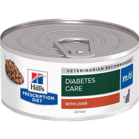 Hill's Prescription Diet Feline - Hills Prescription Diet Feline m/d Diabetes/Weight Minced Original Can - Wet Cat Food 156 g - Katt - Kattefôr & 
