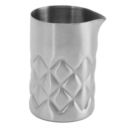 Cocktail Mixing Glas 304 Rustfrit Stål Gitterdesign med Ydre Skala Bar Mixing Kande til Fest Picnic 100ML