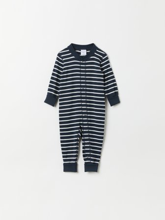 Polarn O. Pyret - Striped jersey all-in-one - 92 - Childrenswear - blue