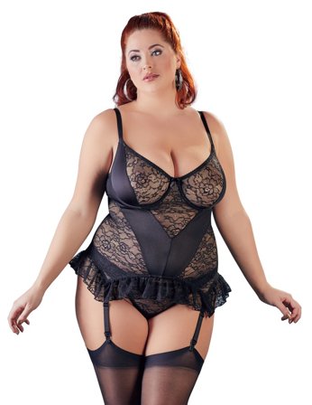 Cottelli Collection Plus: Basque With Sensual Lace - Erotik Vuxen: Plus size