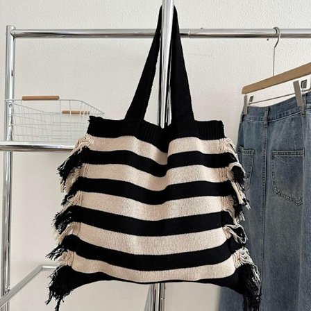 Håndvævet taske Uld strikke skuldertasker 2 2