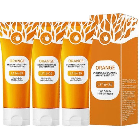 3X Orange Enzymes Exfolierande Uppljusande Gel Återfuktande Utslätande Åtstramande Porer Whitening Brightening Exfolierande Peeling Gel 100g 25-26