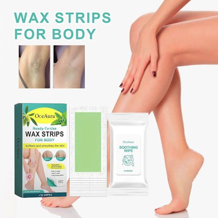 Vokstrips, kropsvokstrips, hårfjerningsstrips til kvinder og mænd, kropsvokstrips til arme, ben, bryst, ryg, bikinivokstrips