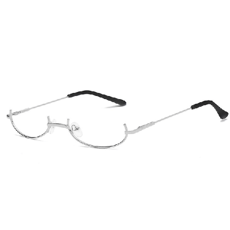 Unisex halvstel briller Dekoration Eyewear Ingen linse Cosplay Festrekvisitter Silver