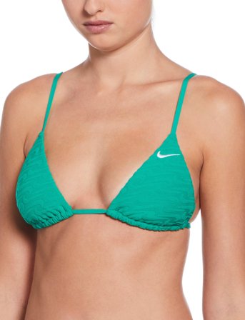 NIKE SWIM Nike Swoosh Terry Towelling Triangle Bikini Top - Green - XL