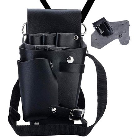 Frisørværktøjsbæltepose PU læder frisørudstyrsbæltepose Frisørtaske Læder frisørsæt pose til sakse, barberknive, hårkl.