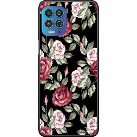 Motorola Moto G100 Svart Skal Blommor