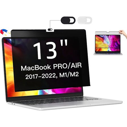 Magneettinen tietosuojasuodatin, yhteensopiva M1/m2 Macbook Pro 13" (2017-2022) ja M1 Macbook Air 13.3'' (2018-2021), ultraohut irrotettava 