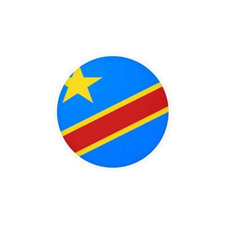 Rundt klistermærke - Multifarvet - Flag for Republikken Congo - 5 cm - 1000 stk. - PVC