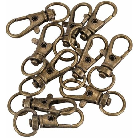 10 stk 30mm kobberfarget metall karabinkrok, krok, nøkkelring