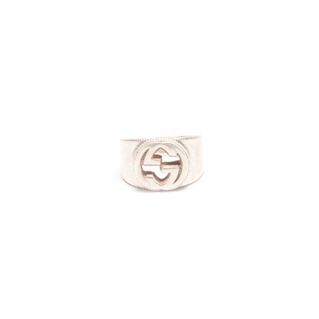 Gucci Vintage, Pre-owned Gucci Interlocking G Signet Ring Grijs, Dames, Maat:ONE Size