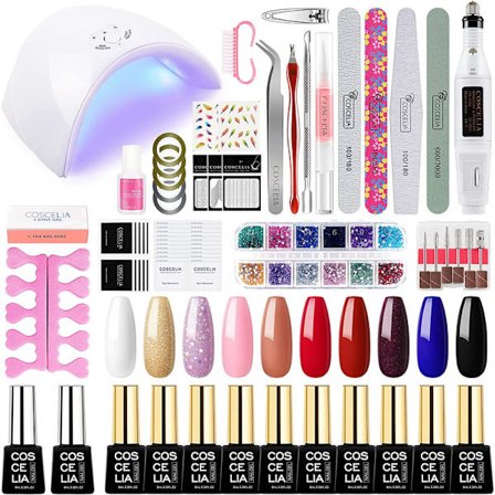 10 Colors UV Nail Polish Starter Set 10ml Gel Nail Polish Kit Gel Nails Starter Set with 36W UV