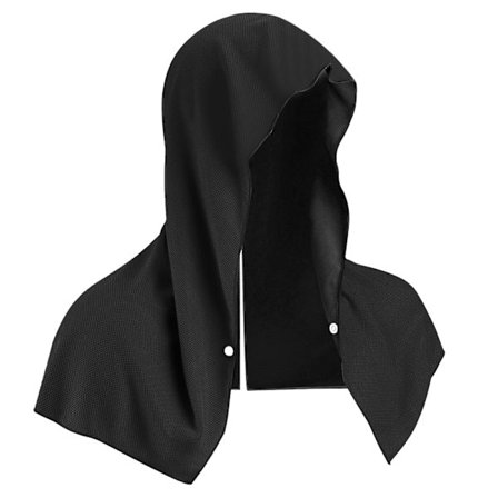 Håndklæde med hætte, hurtigtkølende håndklæde til nakke og ansigt, velegnet til sport, camping, cykling Sort