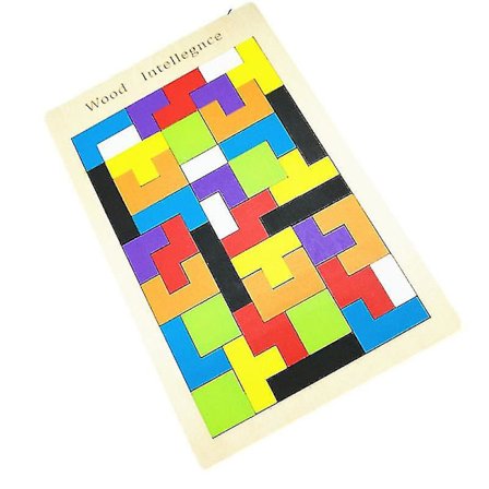 Træblokpuslespil Hjerne Teaser Legetøj Tangram Puslespil Farverigt 3d Russisk Byggeklods Spil